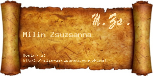 Milin Zsuzsanna névjegykártya